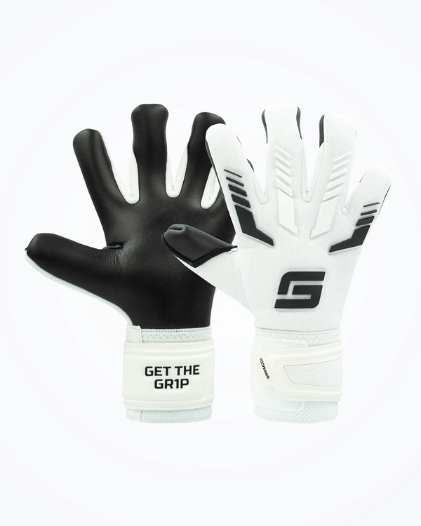 Kids goalkeeper glove Junior White GRIPMODE