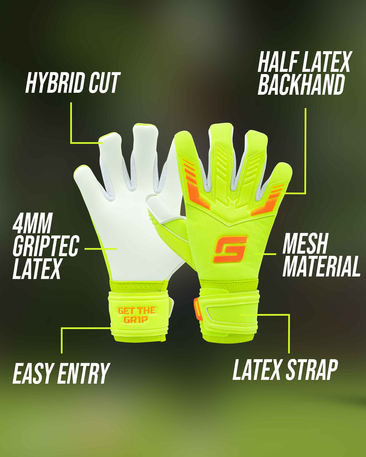 Gripmode Venom Classic 2.0 Goalkeeper gloves with hybrid cut  for soccer and football