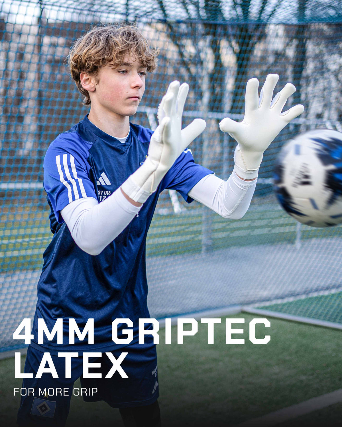 Pro Goalkeeper Gloves Gripmode Whiteout Hybrid 2.0 4mm Pro Latex for more grip