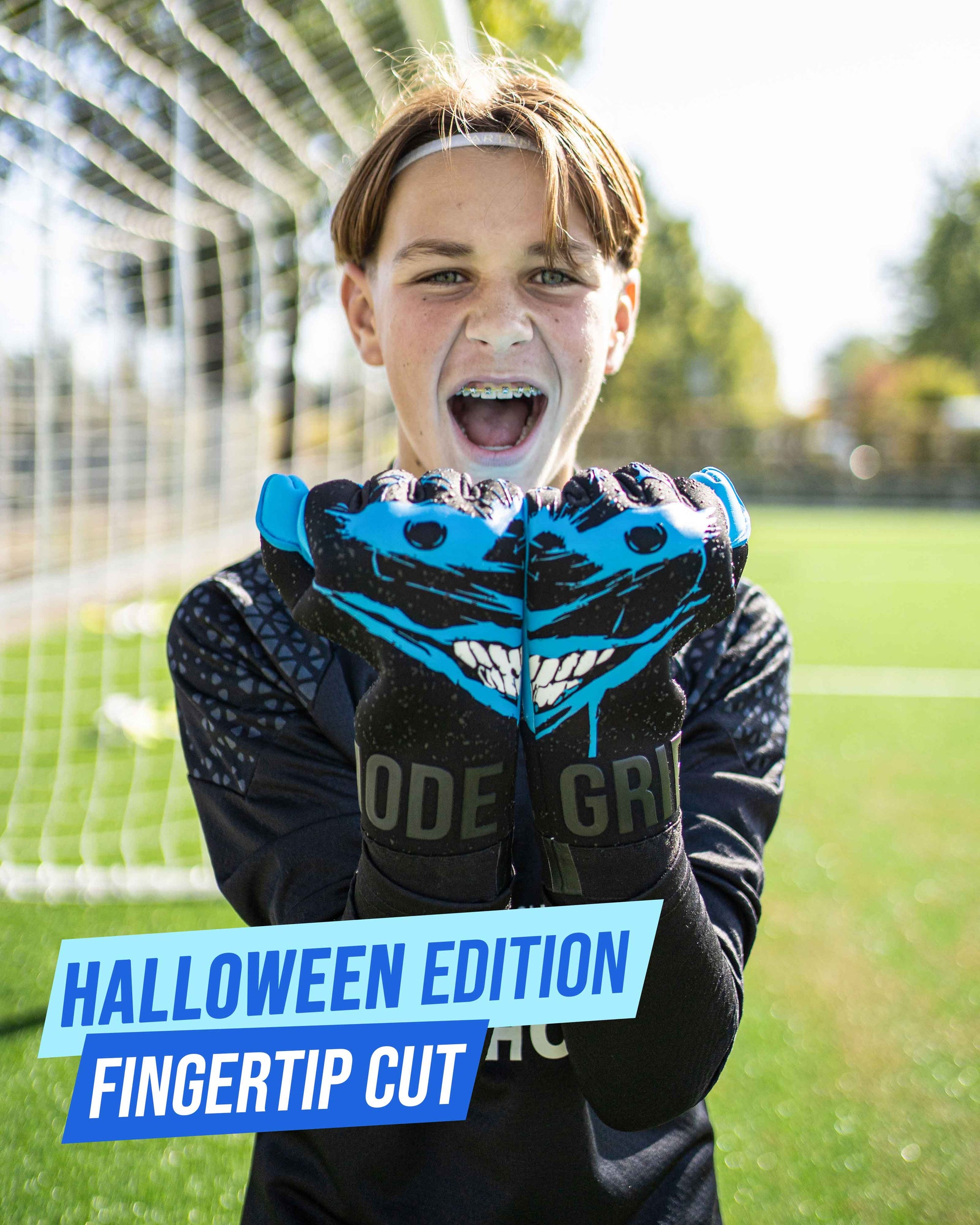 Gripmode Halloween Edition Goalkeeper gloves with hybrid cut  for soccer and football