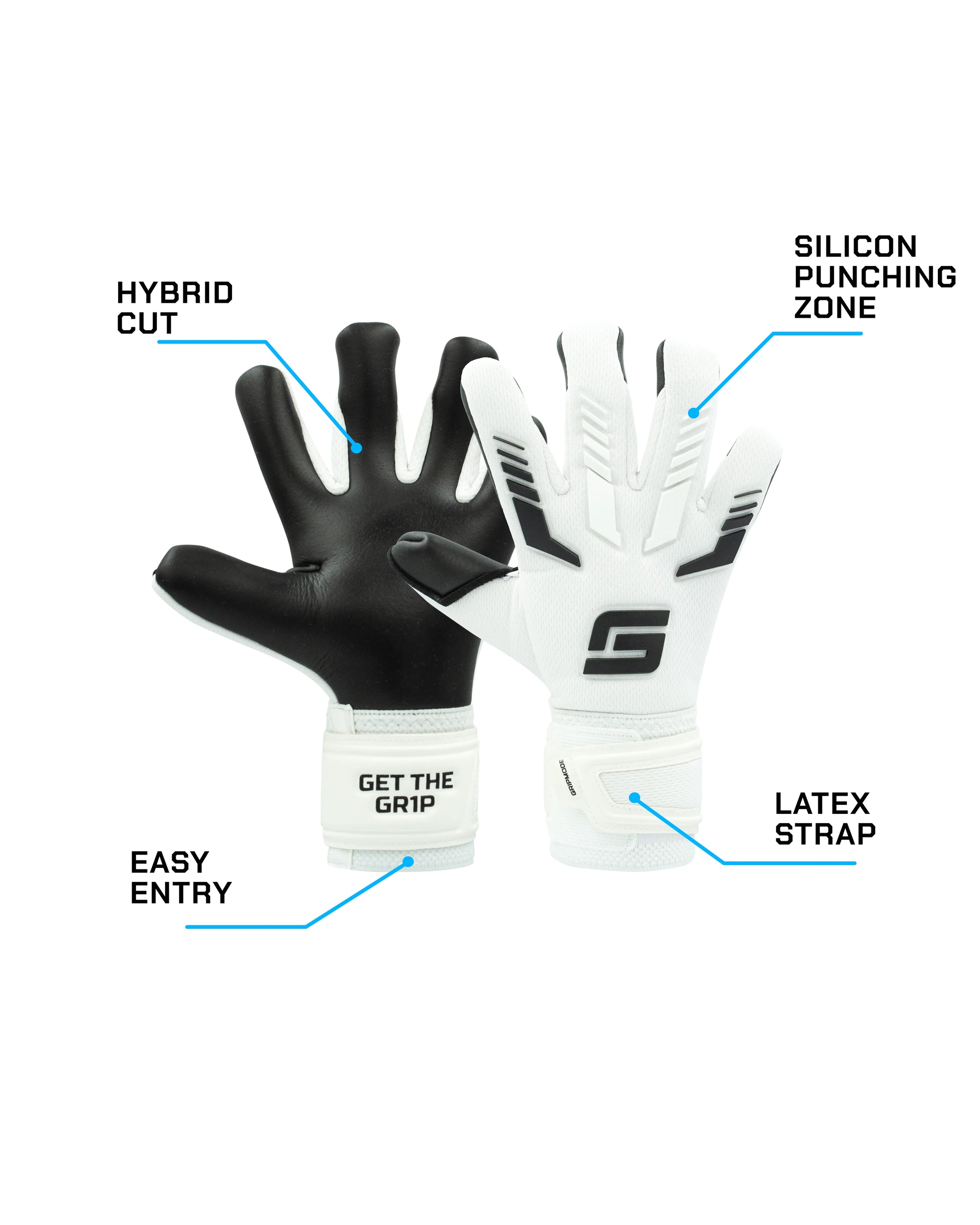 goalkeeperz handschuhe Kinder Torwarthandschuh Junior White 2.0